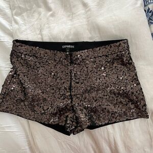 Bronze mini shorts